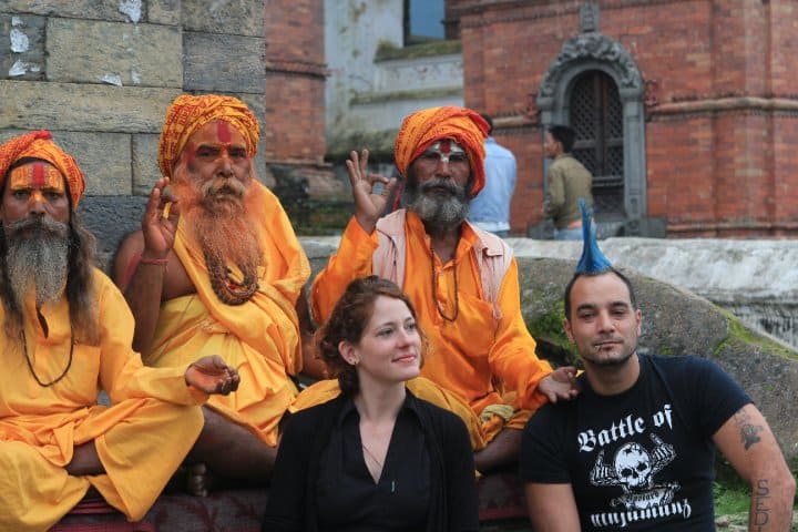Nora filming a TV show in Nepal