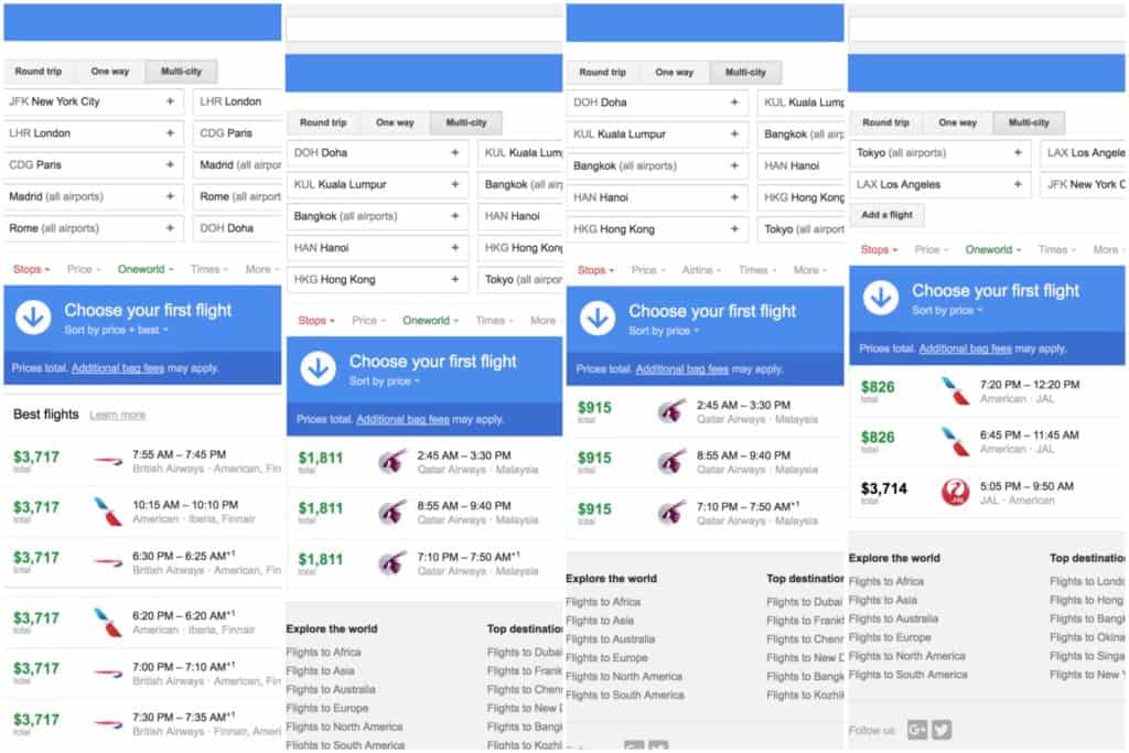 round the world airline ticket